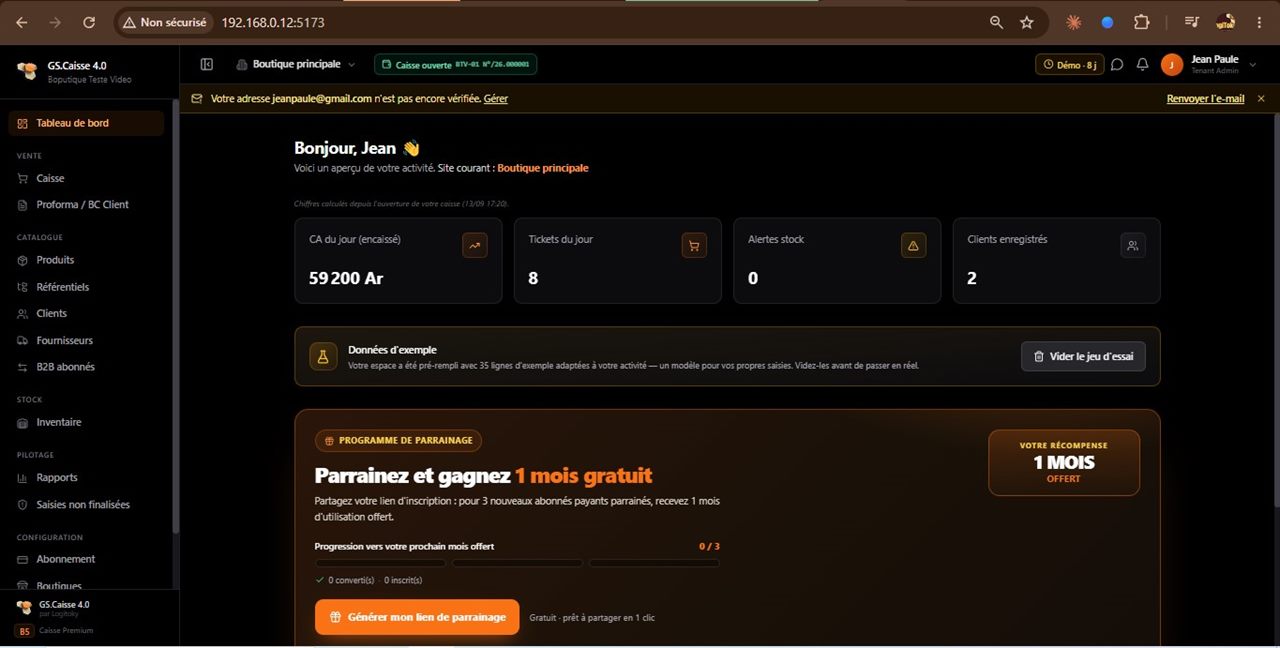 Restaurant — Tableau de bord