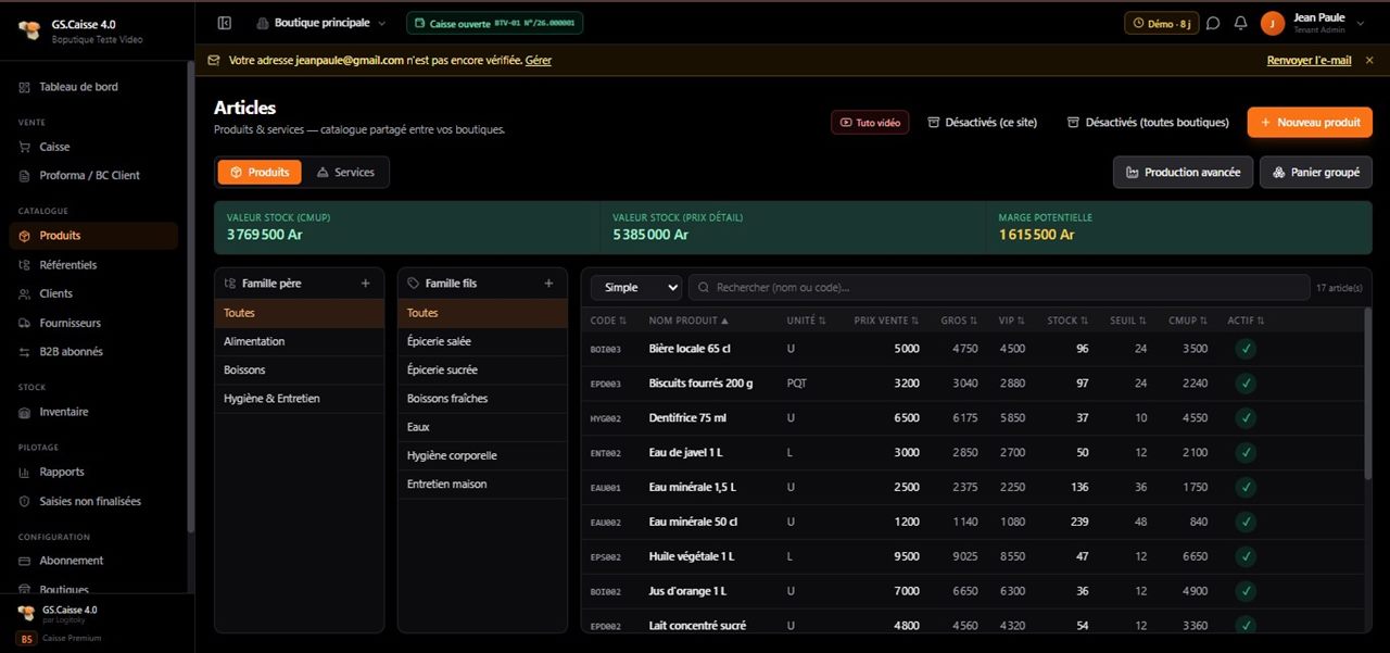 Restaurant — Interface produit